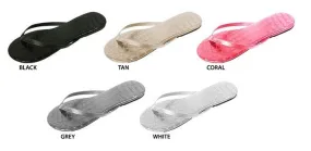 10 Pairs Flip-Flop Sandals with Crocodile-Embossed Footbed