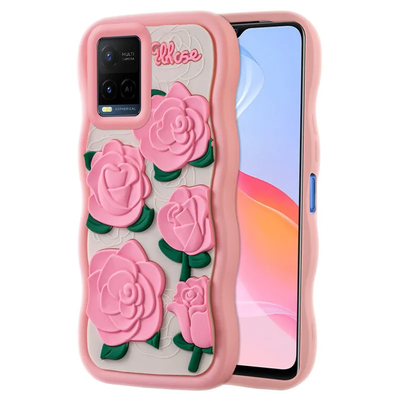 3D Soft Silicone Wave Edges Mobile Back Case For Vivo Y21 2021