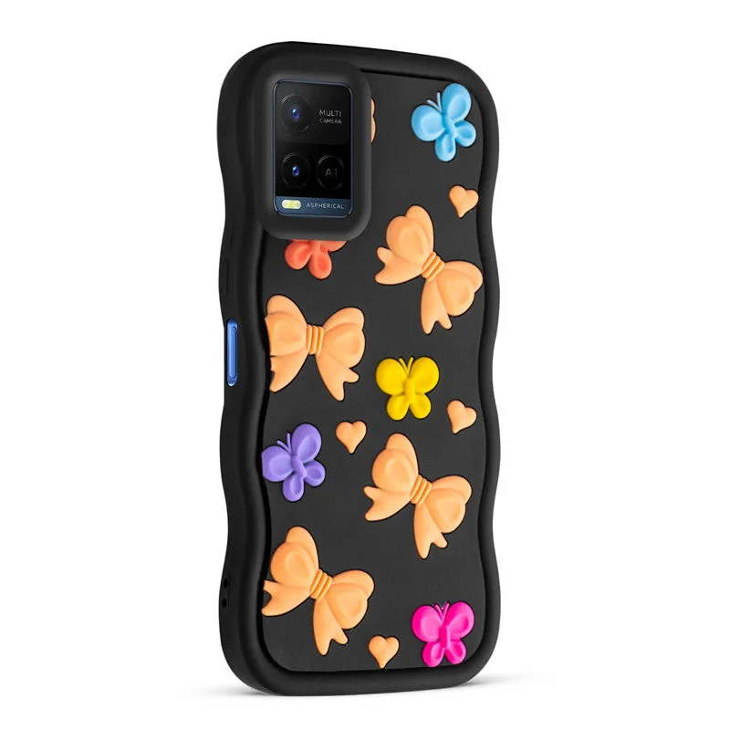 3D Soft Silicone Wave Edges Mobile Back Case For Vivo Y21 2021