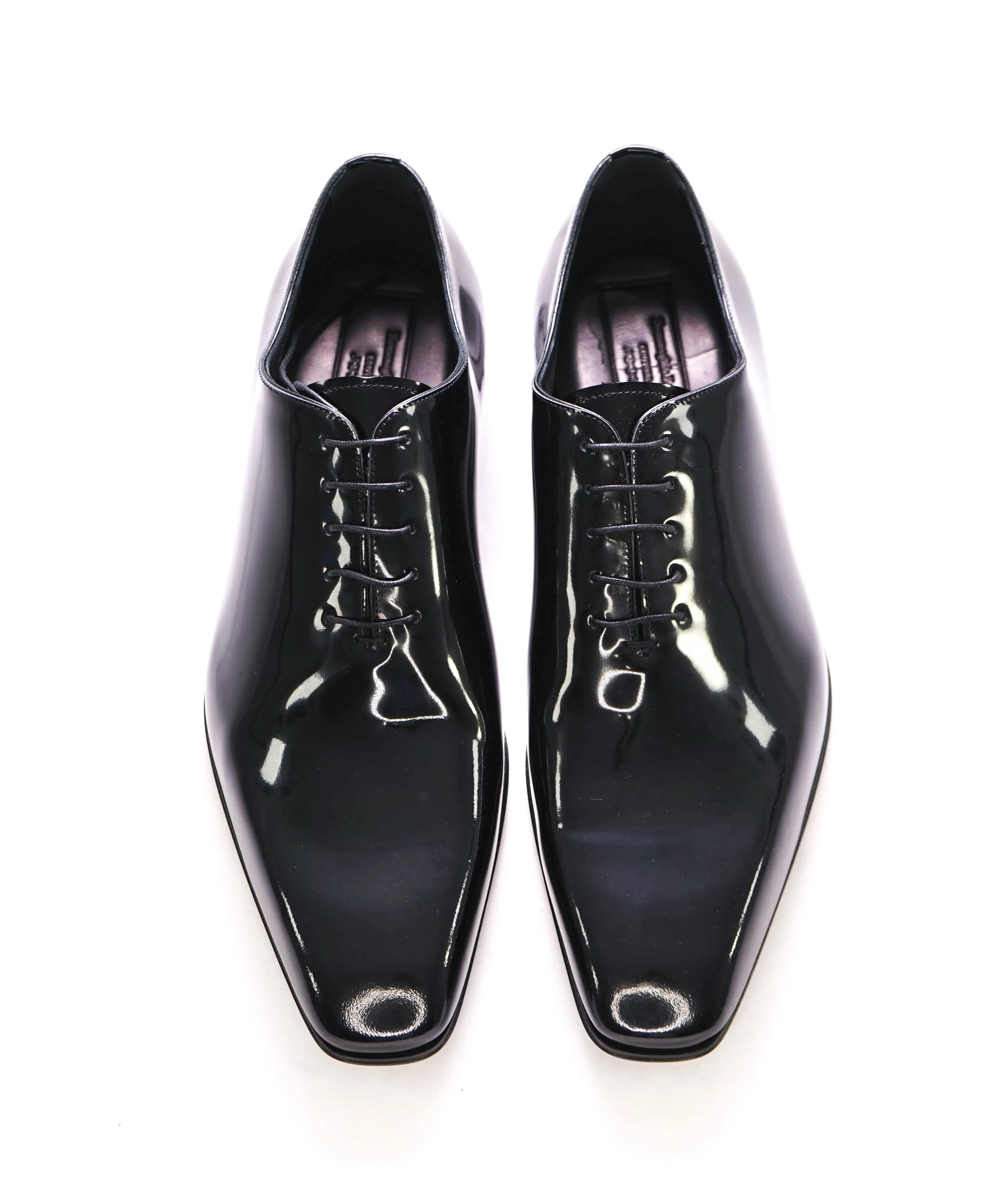 $890 ERMENEGILDO ZEGNA - Monte Carlo Black Patent Leather Oxfords - 11 US