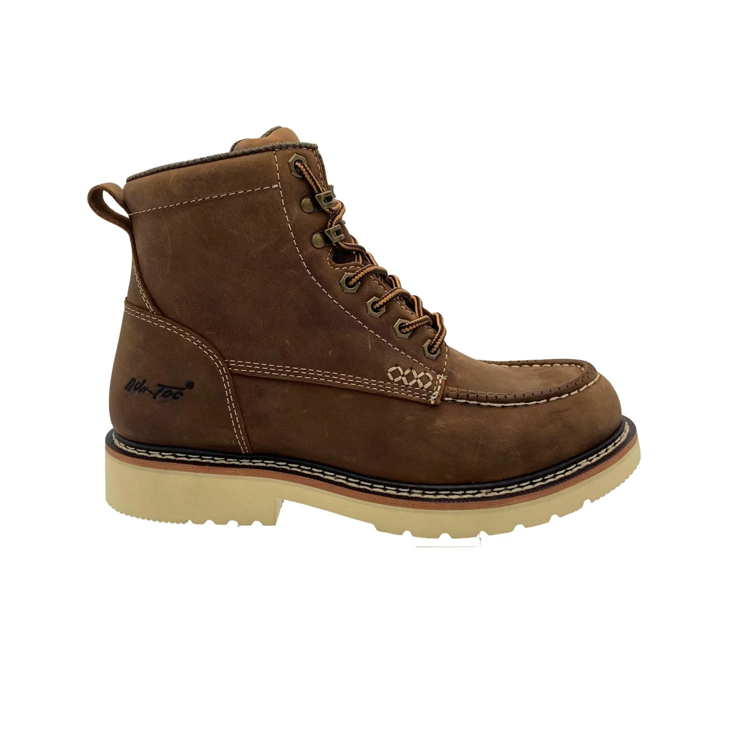 AdTec Mens Apex 6in SR Moc-Toe Brown Leather Work Boots