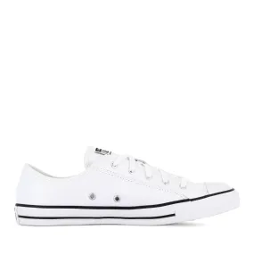 All Star Dainty Low Leather Sneakers - Classic White with Black Accents