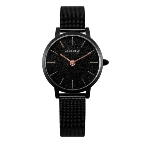 Aries Gold Cosmo Black Mesh Strap Women Watch L 1024 BK-BKRG2