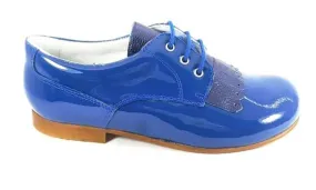 Beberlis Patent Blue Nautic Oxford Tassle Dress Shoes