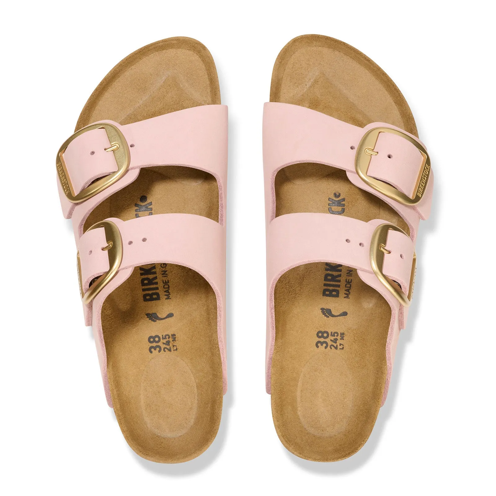 Birkenstock Arizona Big Buckle Narrow Slide Sandal (Women) - Soft Pink Nubuck