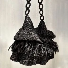 Black Raffia Bag