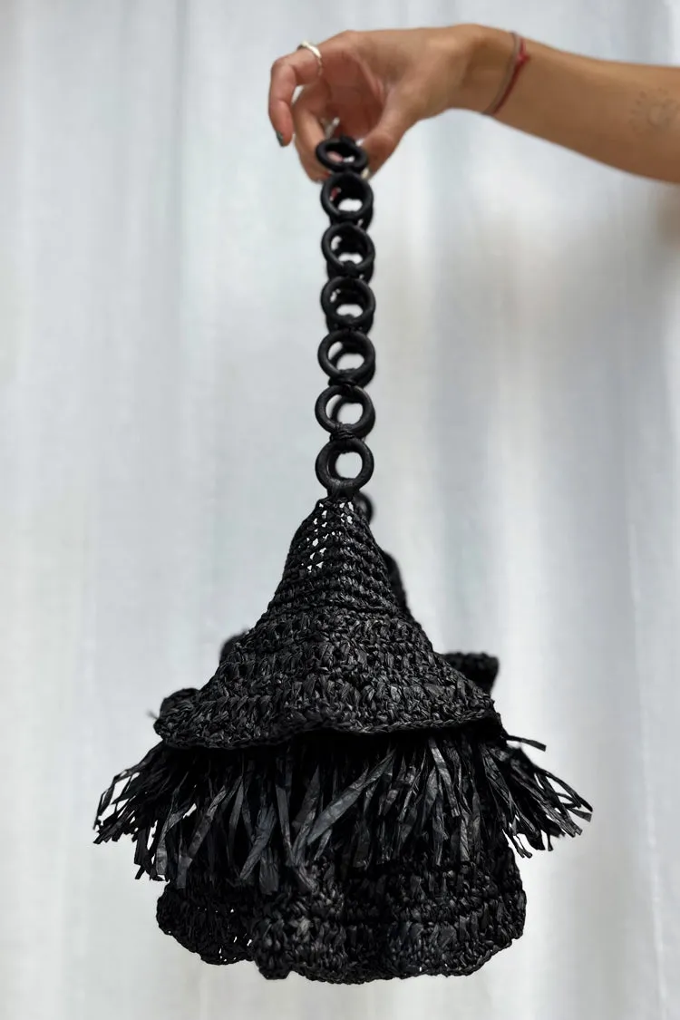 Black Raffia Bag