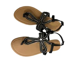 Black Sandals Flip Flops Olivia Miller, Size 6