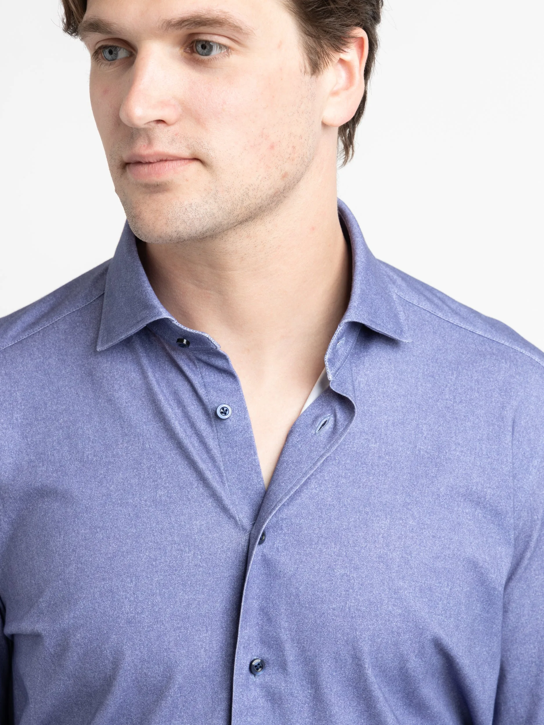 Blue 4-Flex Stretch Cotton Shirt