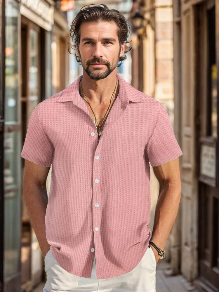 Breathable Plaid Textured Shirt