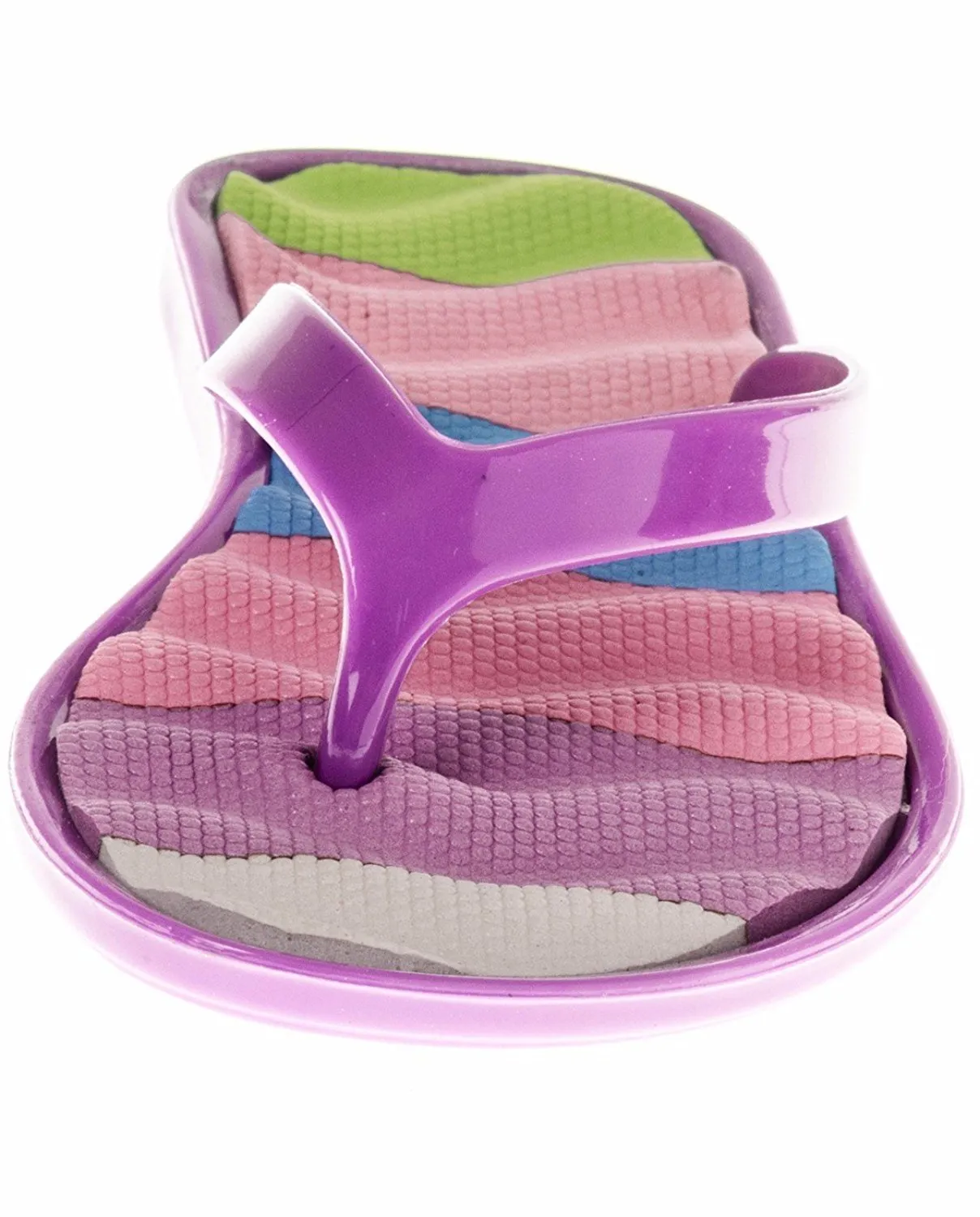 Chatties Girls Jelly Flip Flops - Purple, Size 10 / 11 (More Colors and Sizes Available)