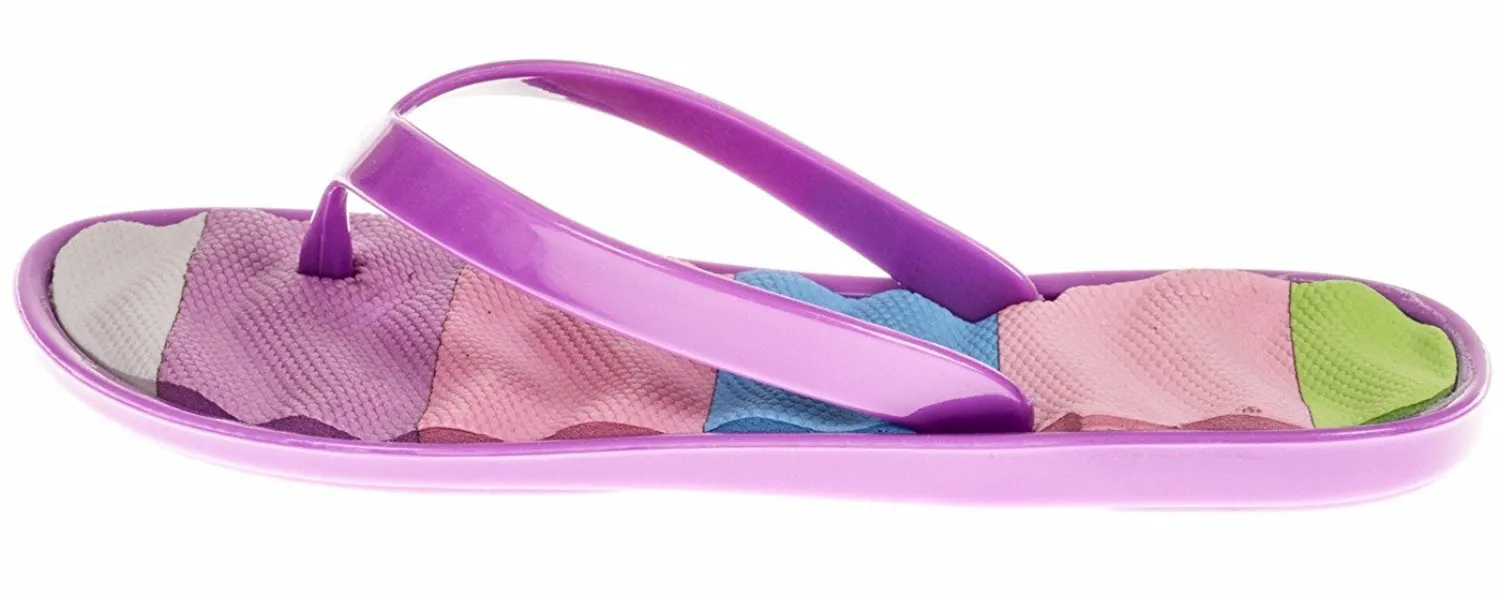 Chatties Girls Jelly Flip Flops - Purple, Size 10 / 11 (More Colors and Sizes Available)