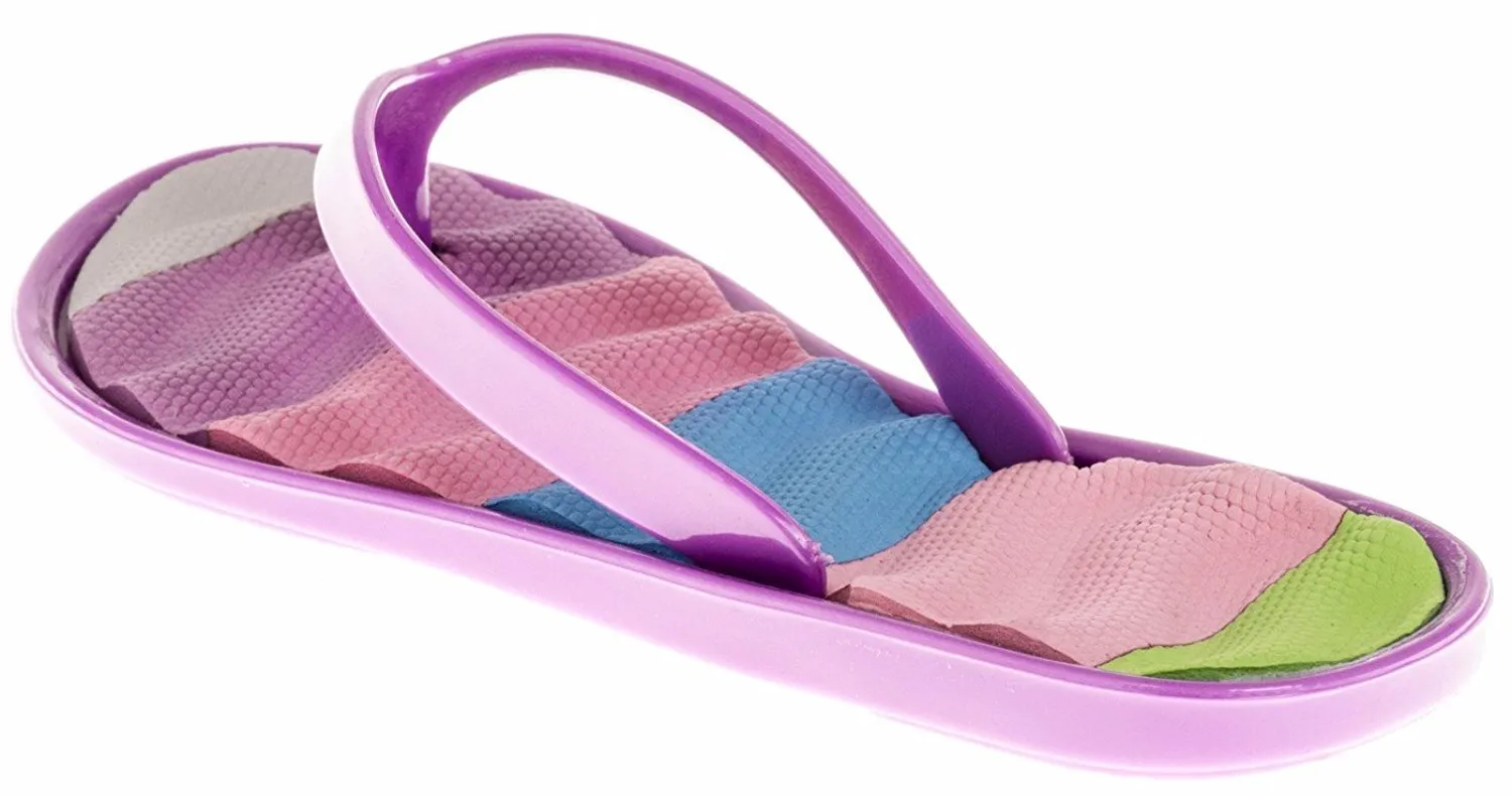 Chatties Girls Jelly Flip Flops - Purple, Size 10 / 11 (More Colors and Sizes Available)