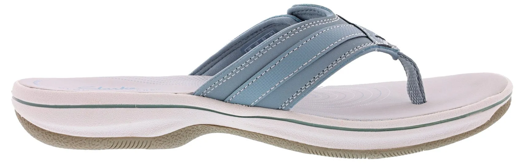 Clarks Women Sandals Lightweight Flip Flops Breeze Sea