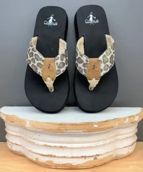 Corkys Aquaholic  Leopard Flip Flops