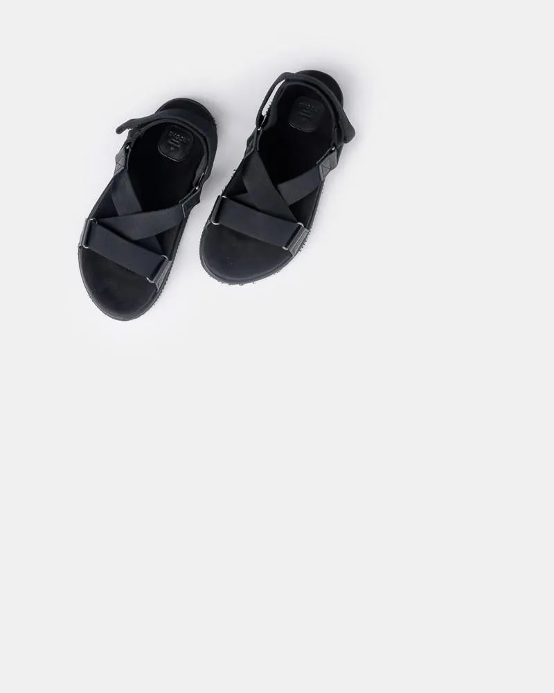 Cross Sandals in Black