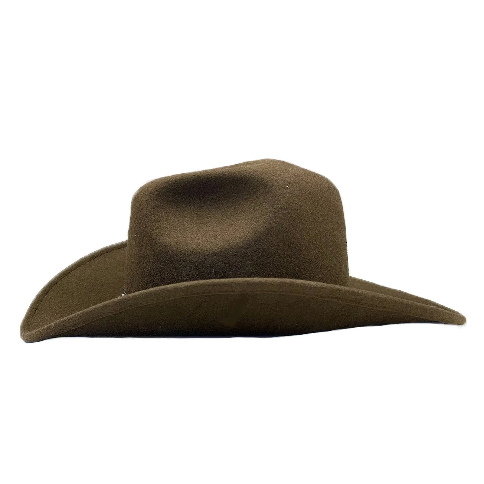 Crushable Brown Felt Magic Pinch Western Cowboy Hat