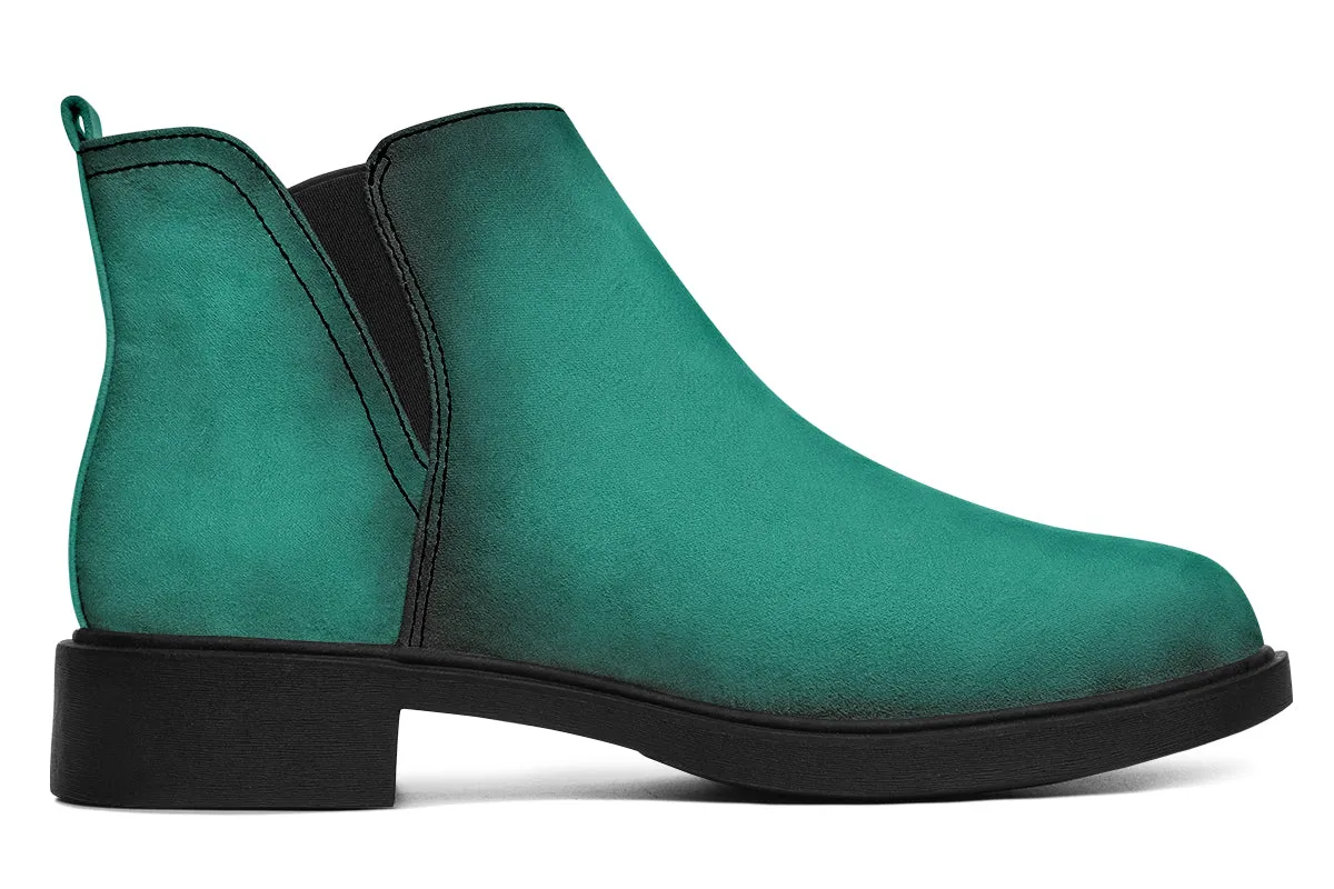 Enchanted Emerald Chelsea Boots - Comfy Slip-On - Soft & Water-Resistant Micro-Suede Vegan Shoes