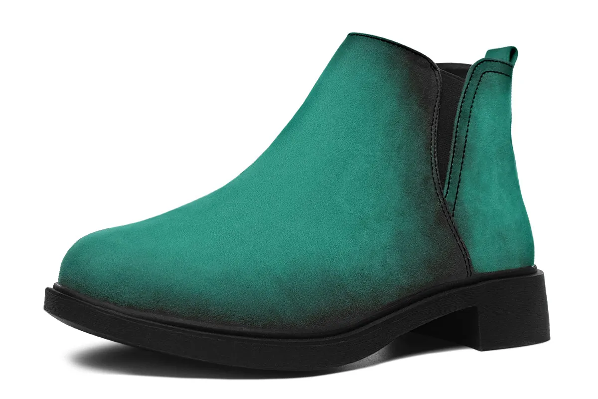 Enchanted Emerald Chelsea Boots - Comfy Slip-On - Soft & Water-Resistant Micro-Suede Vegan Shoes