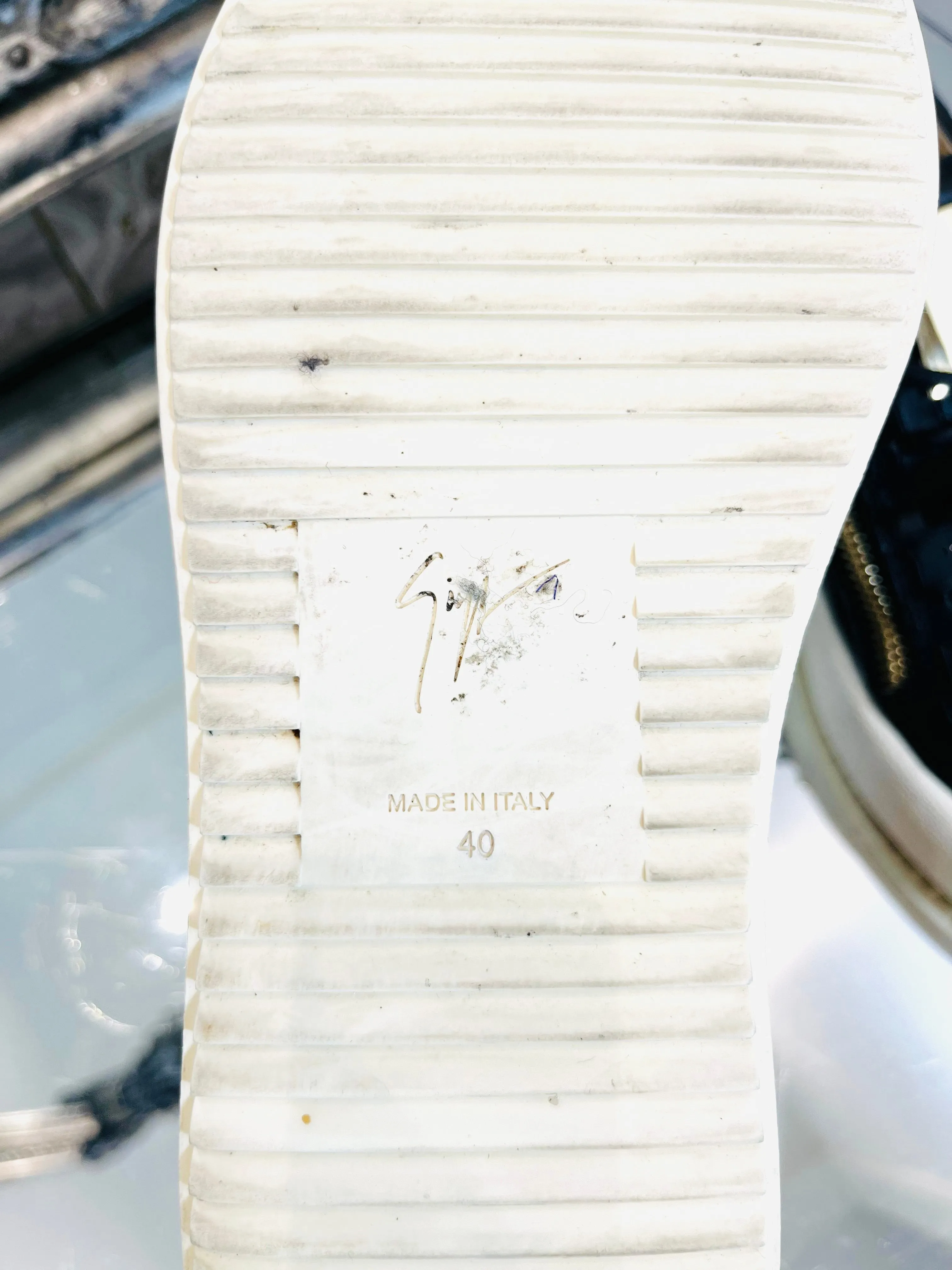 Giuseppe Zanotti Croc Embossed Leather Sneakers. Size 40