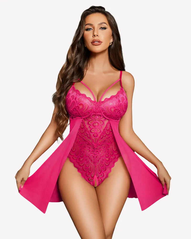 Lace Bodysuit Teddy SexyMesh Nighty