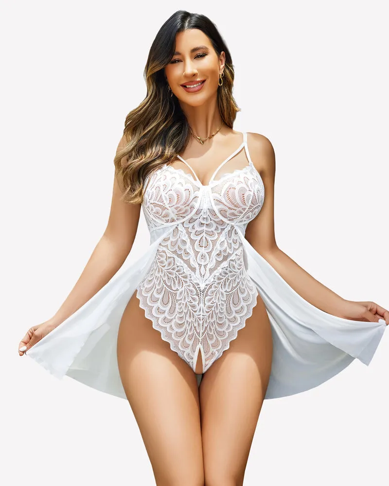 Lace Bodysuit Teddy SexyMesh Nighty