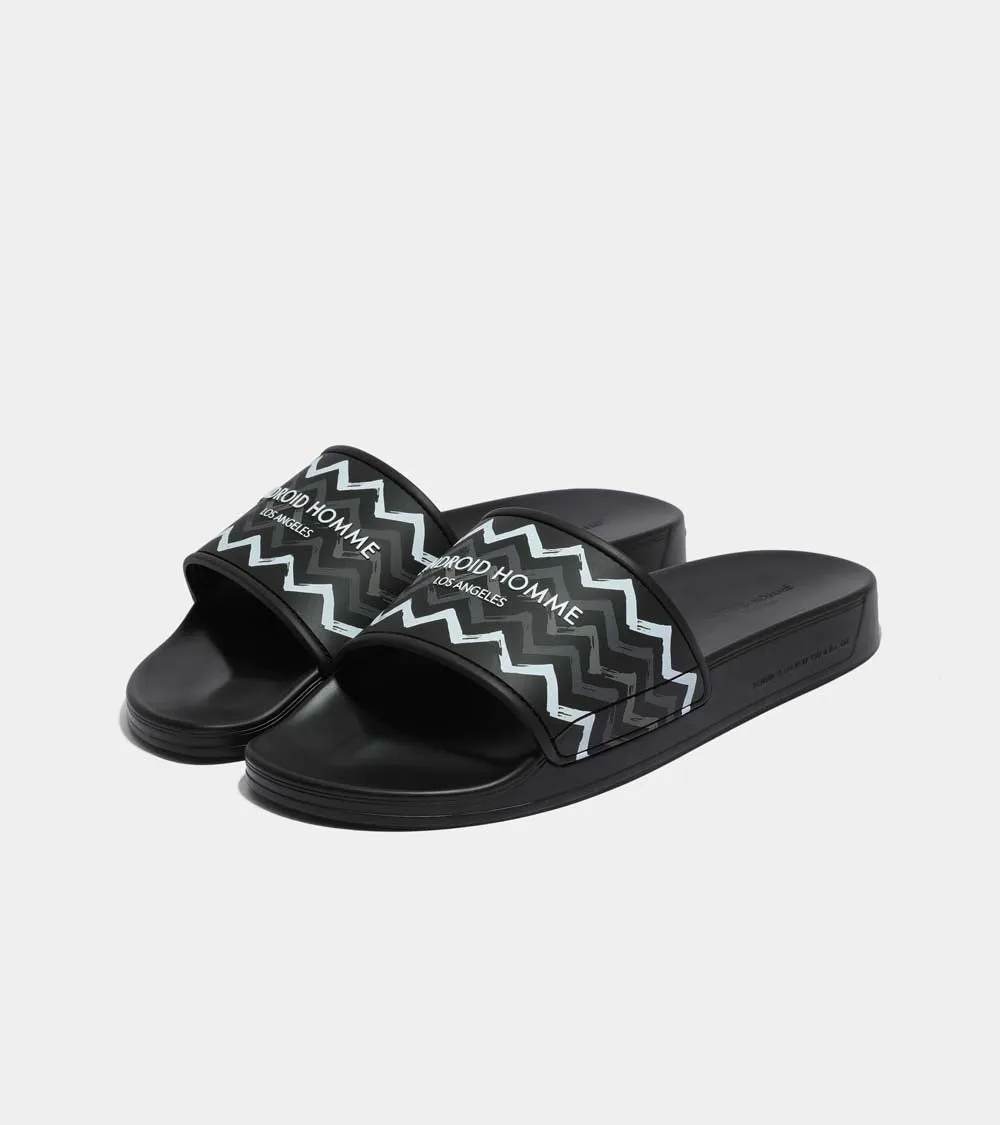 Laguna Beach Slide | Black Mono Zigzag AHC232-07