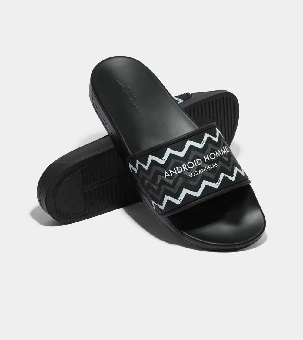 Laguna Beach Slide | Black Mono Zigzag AHC232-07