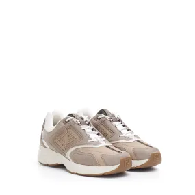 Low Top 'Faster' Sneakers With FF Motif In Beige Nubuck