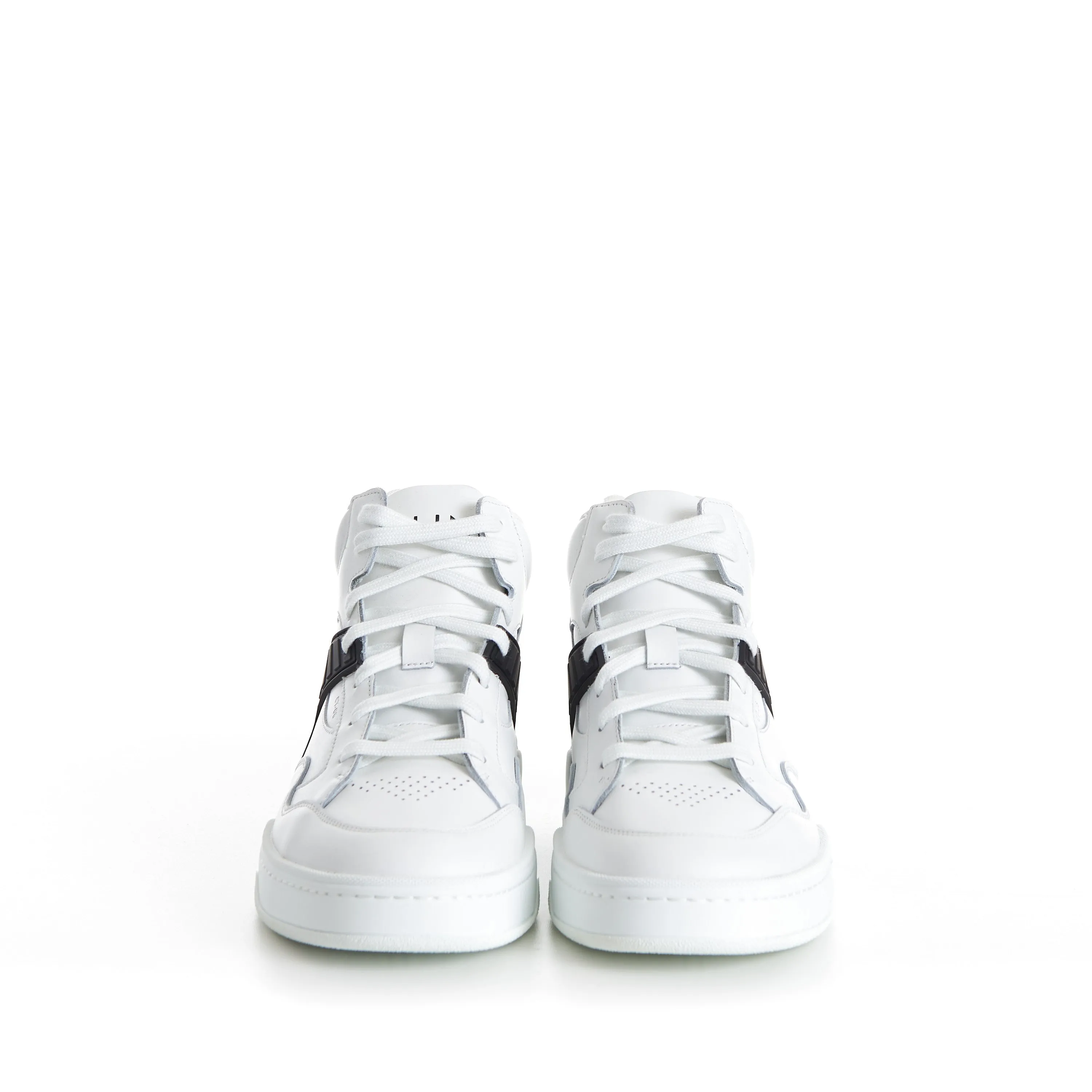 Men's CT-06 High Top Sneaker - White/Black Calfskin Leather