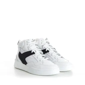 Men's CT-06 High Top Sneaker - White/Black Calfskin Leather