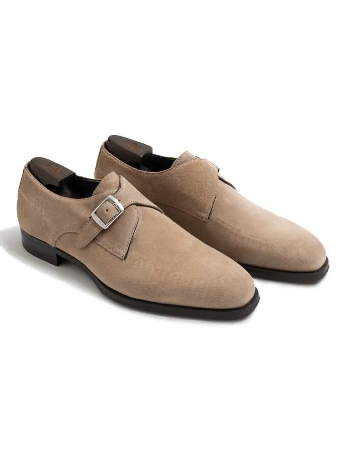 Parma Suede Monk Strap | Sand Antilope