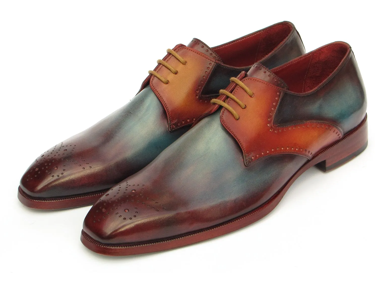 Paul Parkman Hand-Painted Multi-color Derby Shoes