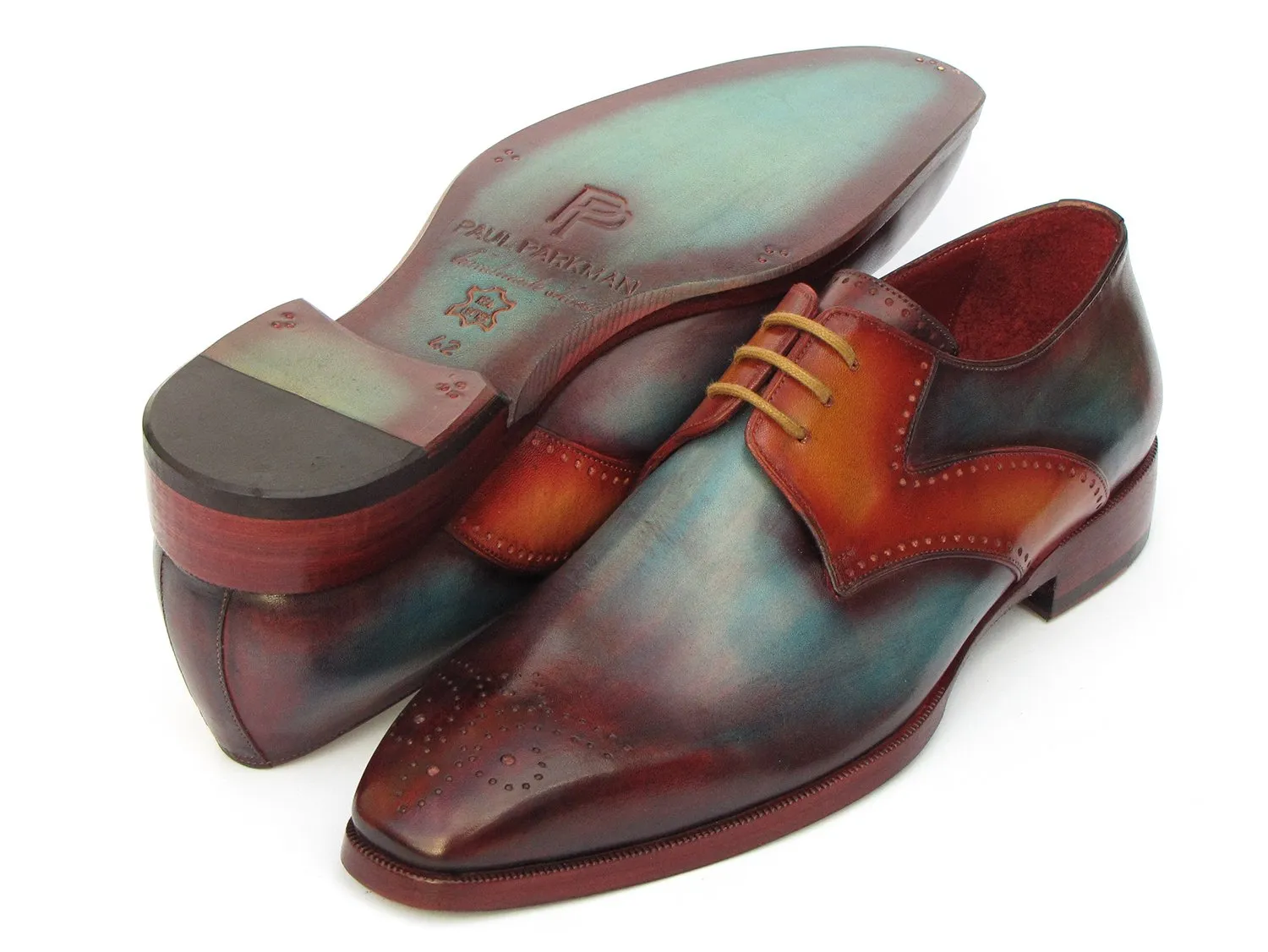 Paul Parkman Hand-Painted Multi-color Derby Shoes