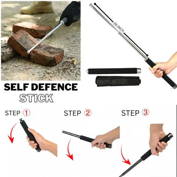 PREMIUM METAL SELF DEFENCE STICK (Heavy Metal and Extendable)