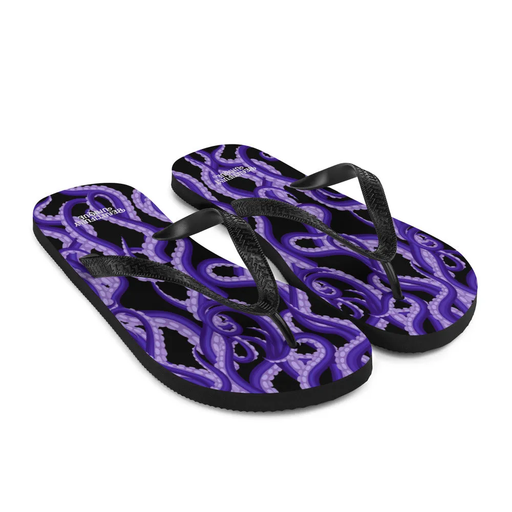 Purple Tentacles Flip-Flops