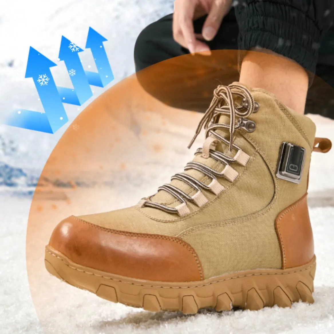 Rechargeable Heated Ice Fishing Boots Winter Shoes Electric Warming Boots For Winter