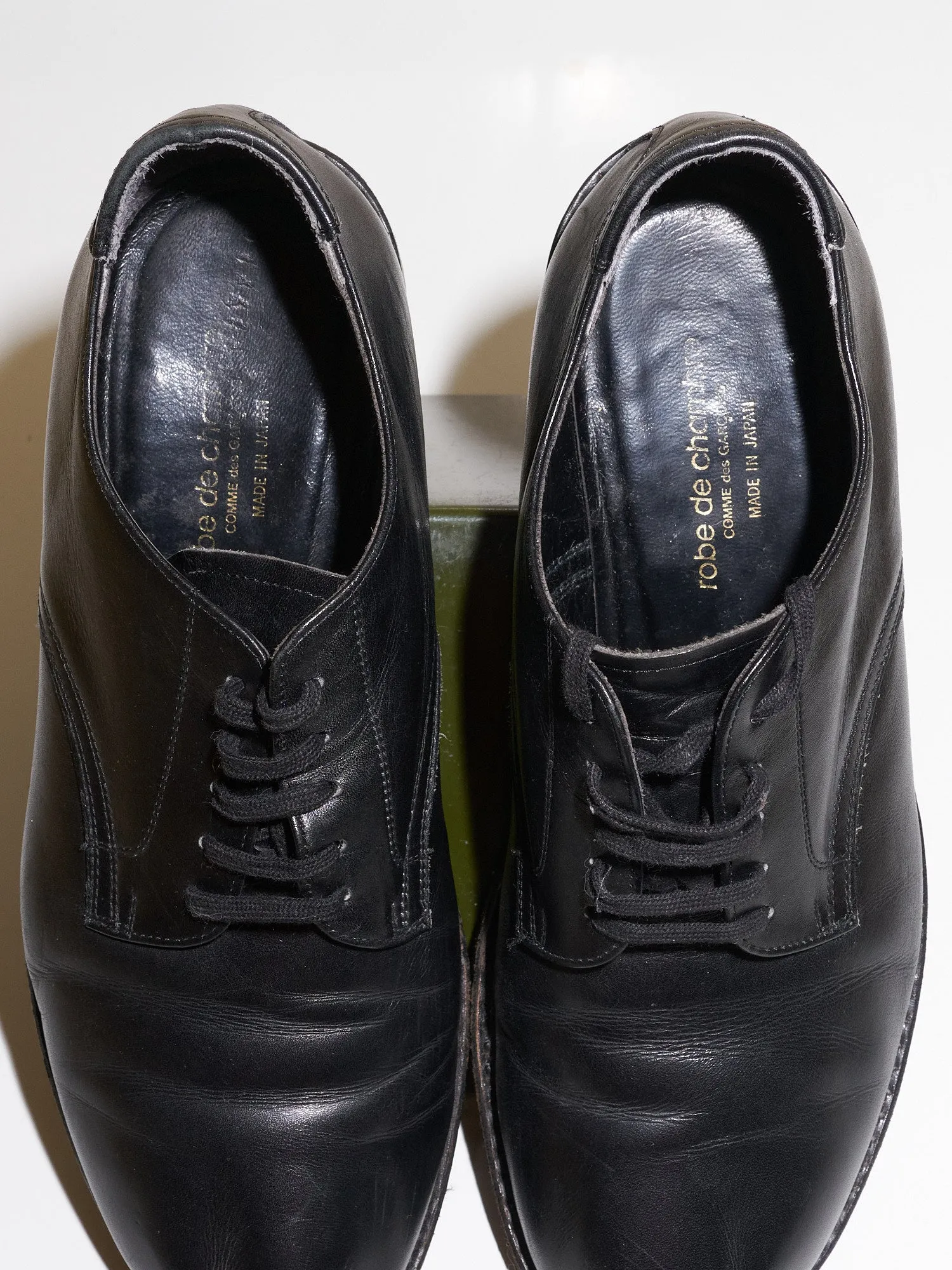 Robe de Chambre Comme des Garcons black leather derby shoes - sz 22.5 / 35.5