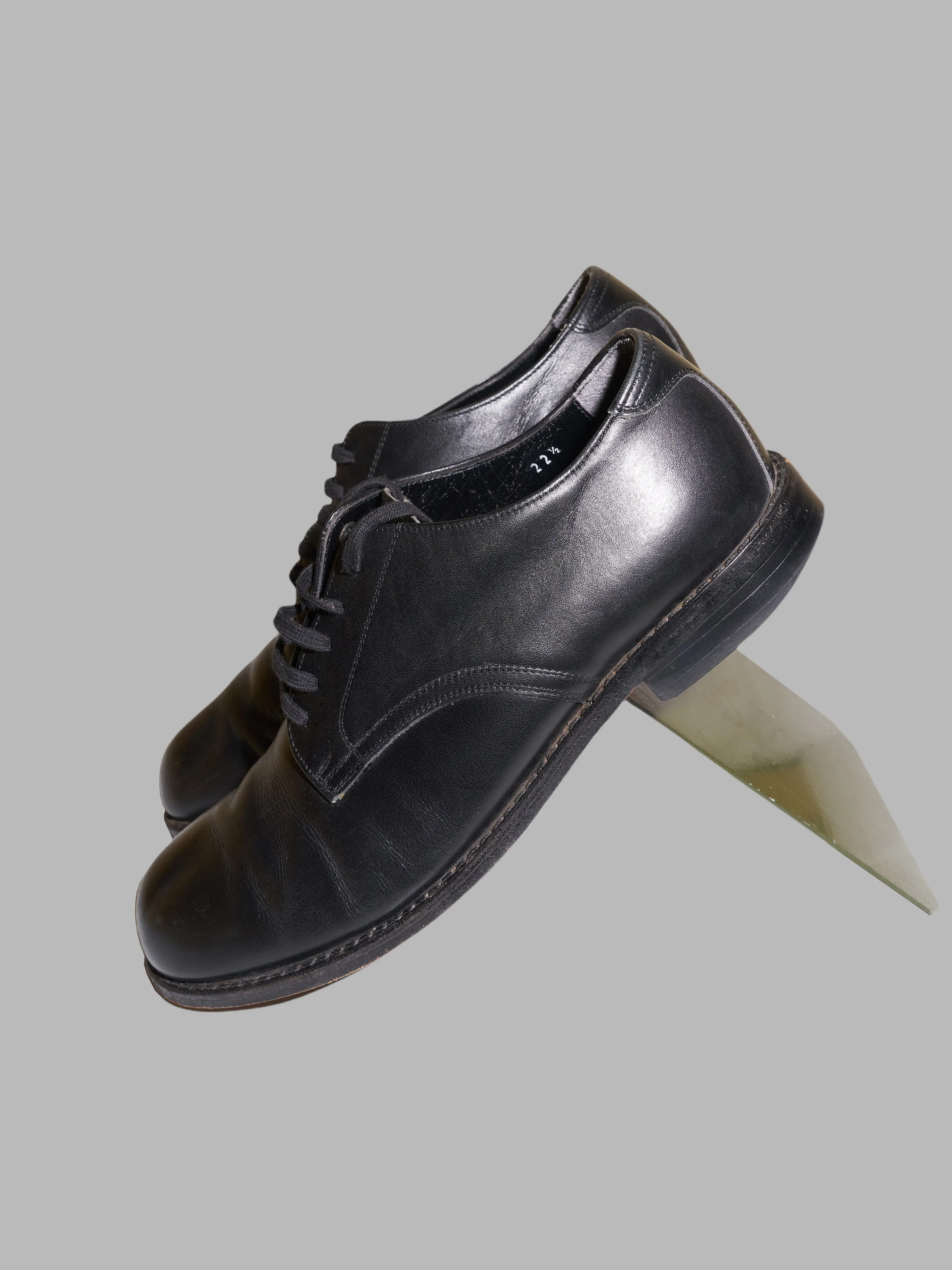 Robe de Chambre Comme des Garcons black leather derby shoes - sz 22.5 / 35.5