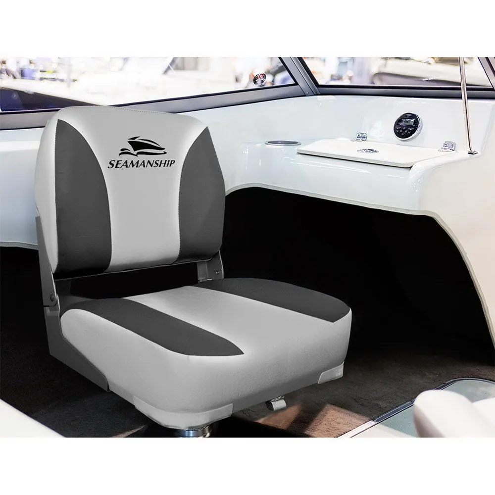 Seamanship Set of 2 Folding Swivel Boat Seats - Grey