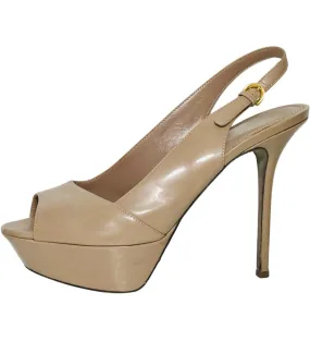 Sergio Rossi Peep Toe Patent Leather Heels . Size 38.5