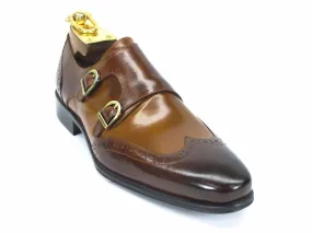 Two Tone Wingtip Double Monk Strap