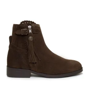 Valencia Suede Tassel Boots - Brown