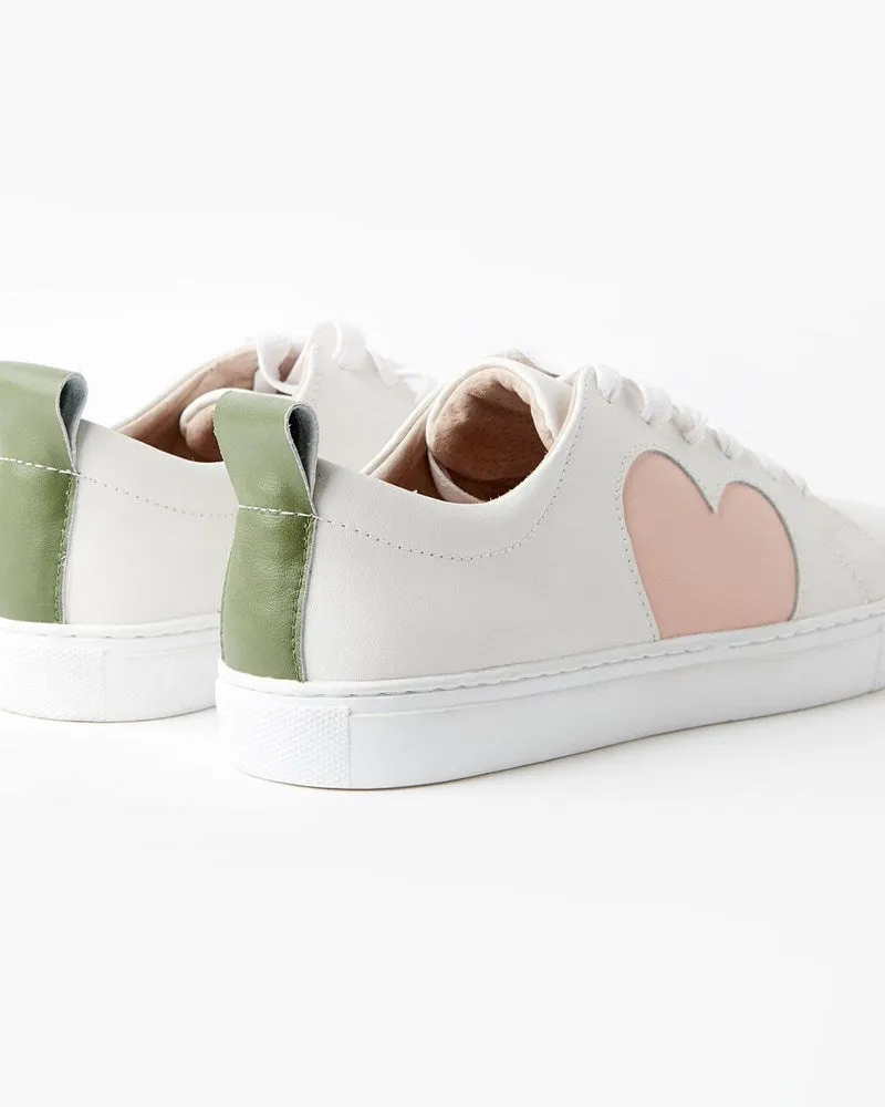 Walnut Heart Sneaker White Blush