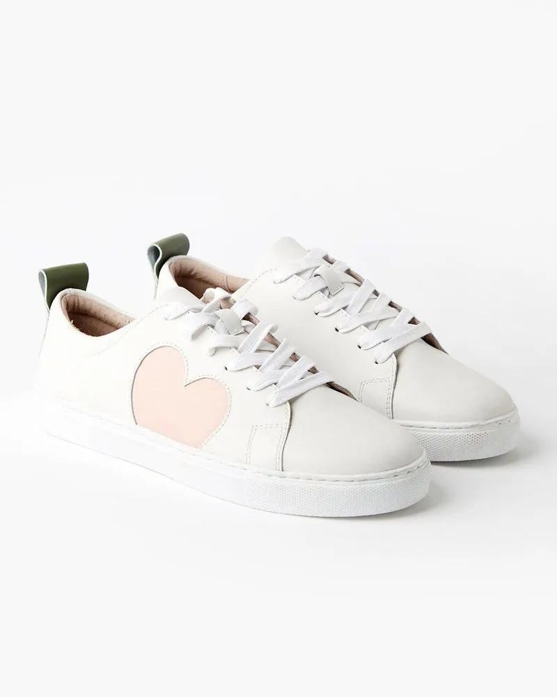 Walnut Heart Sneaker White Blush